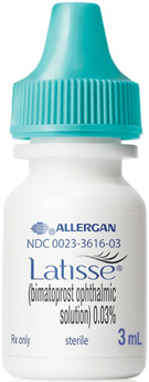 3-milliliter bottle of LATISSE (bimatoprost ophthalmic solution) 0.03% by Allergan